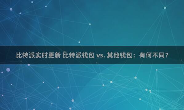 比特派实时更新 比特派钱包 vs. 其他钱包：有何不同？