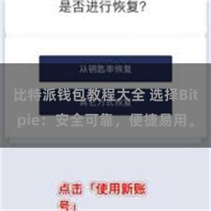 比特派钱包教程大全 选择Bitpie：安全可靠，便捷易用。