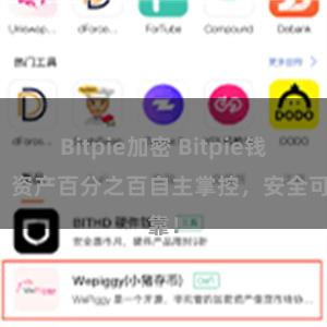 Bitpie加密 Bitpie钱包：资产百分之百自主掌控，安全可靠！