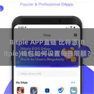 Bitpie APP直链 比特派(Bitpie)钱包如何设置每日限额？